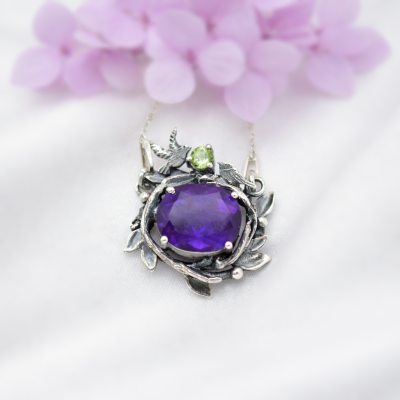 Wisiorek Gniazdko z Ametystem