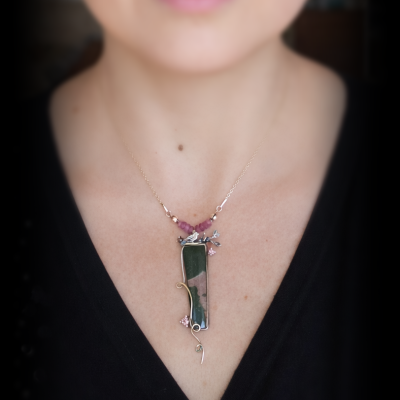 Wiosenny Naszyjnik z Ptaszkiem