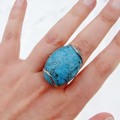 Duży Kamień pierścionek