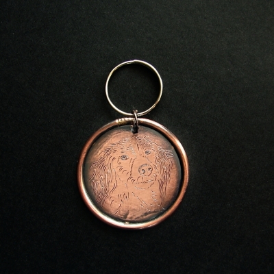 adresówka dla psa miedziana