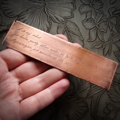 Zakładka z grawerem cytat z Małego Księcia