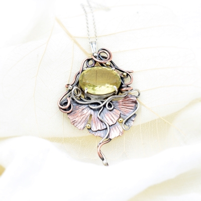 Naszyjnik z Kwarcem Cytrynowym