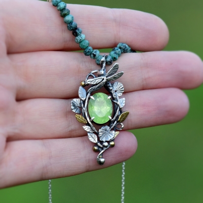 Jasnozielony Kamień Naszyjnik