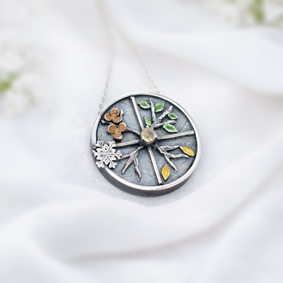 Srebrny Naszyjnik Pory Roku
