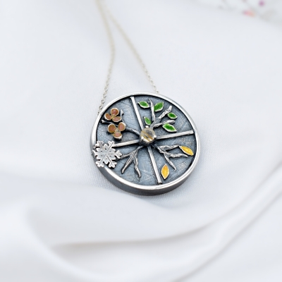 Srebrny Naszyjnik Pory Roku