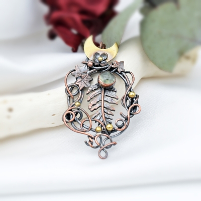 Wisiorek - Paproć i Księżyc