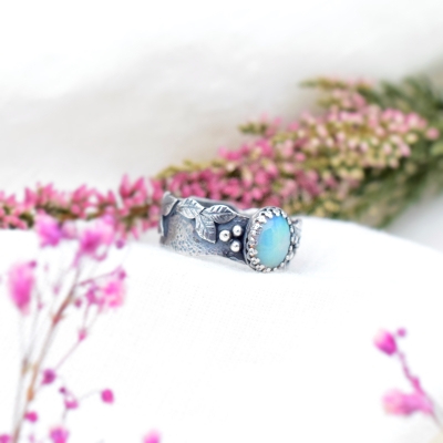 Pierścionek ze Srebra z Opalem