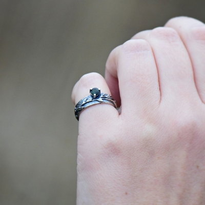 Pierścionek z Zielonym Turmalinem