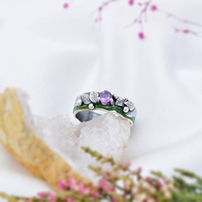 Pierścionek z Ametystem